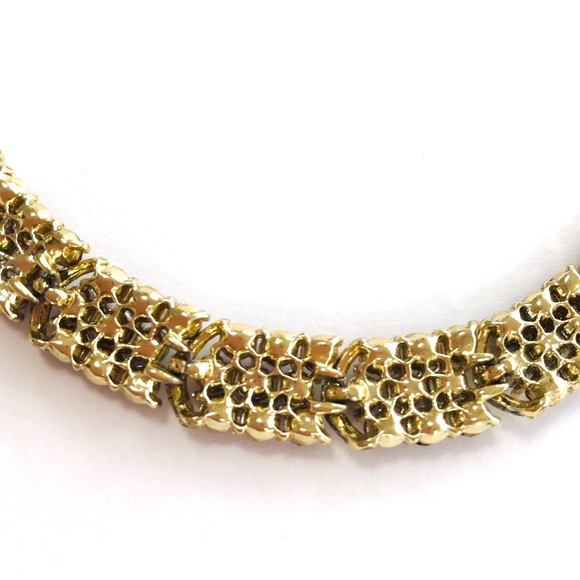 Vintage 50’s Signed Lisner Glam Crystal Rhinestone Collar Necklace 16” EUC - Picture 11 of 16